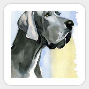 Great Dane Watercolor - Gift For Dog Lovers. Cool dog design for Apollo owners. Features giant dog breed  with water color style. Great dog artwork for Boar Hounds lovers. Sticker